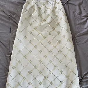 Full length formal skirt with metallic top & coat